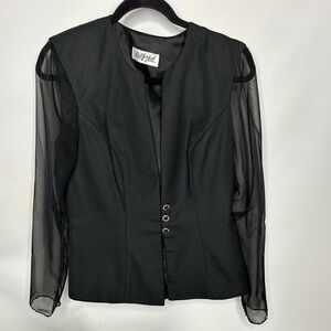 Black Sheer Sleeve Blazer